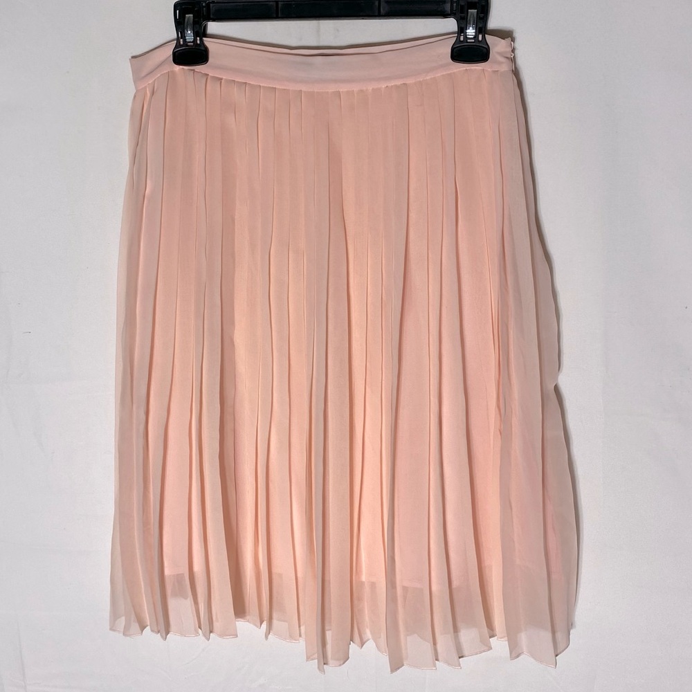 Vintage Sears Soft Balletcore Coral Pink Pleated Knee Length Skirt S Festival